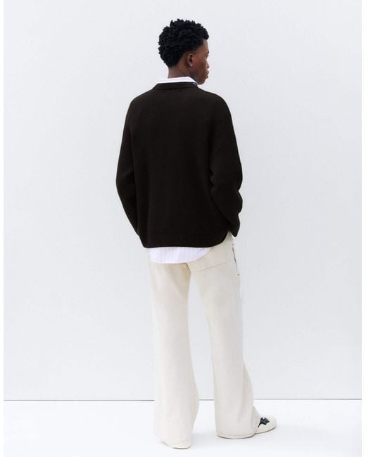 Pull en maille graphique Pull&Bear pour homme en coloris Black