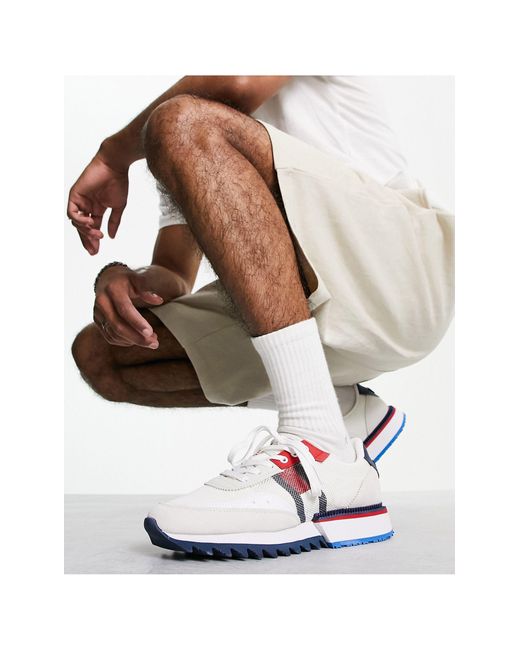 Tommy Hilfiger Denim Retro Elevated Cleat Trainer in White for Men ...