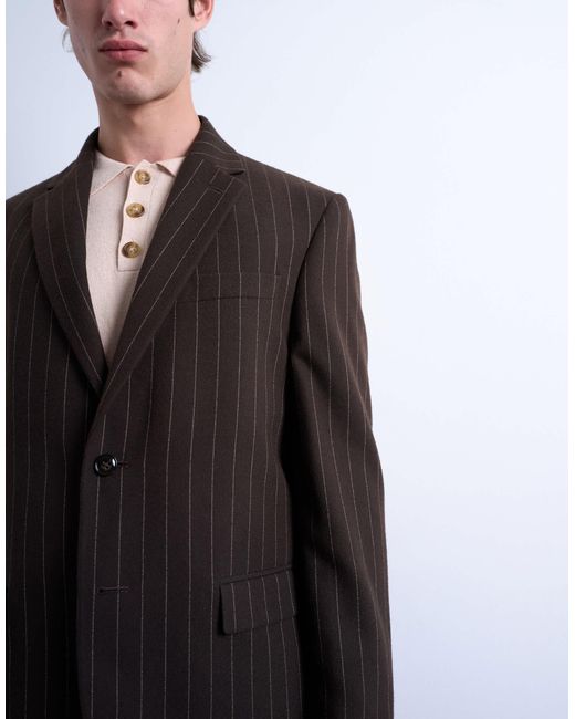 Topman Black Wide Leg Pleated Trouser for men