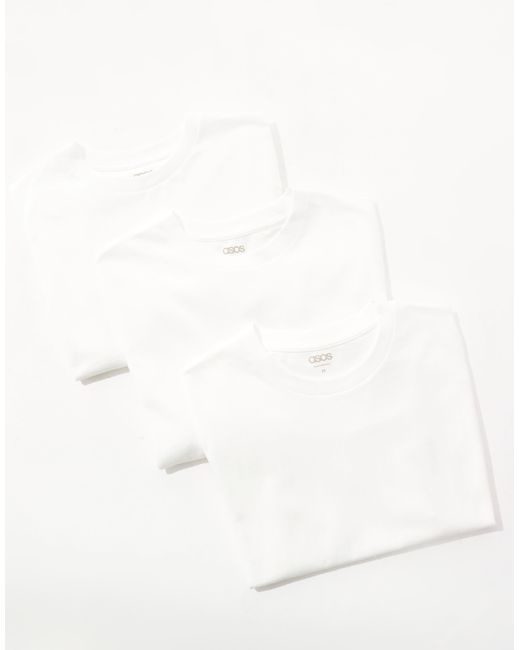ASOS Natural Essentials 3 Pack Crew Neck T-shirts for men