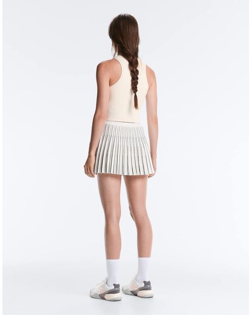 Oysho White Seamless Sleeveless Half-zip Tank Top