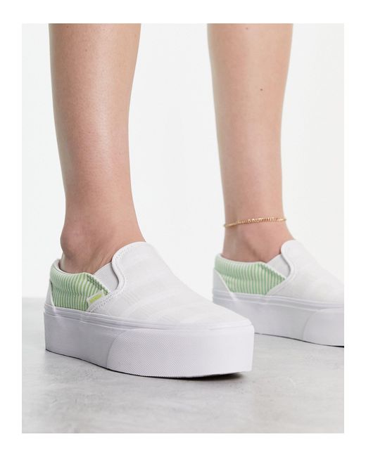 Vans Stackform - Instapsneakers Met Dikke Zool in het Wit | Lyst NL
