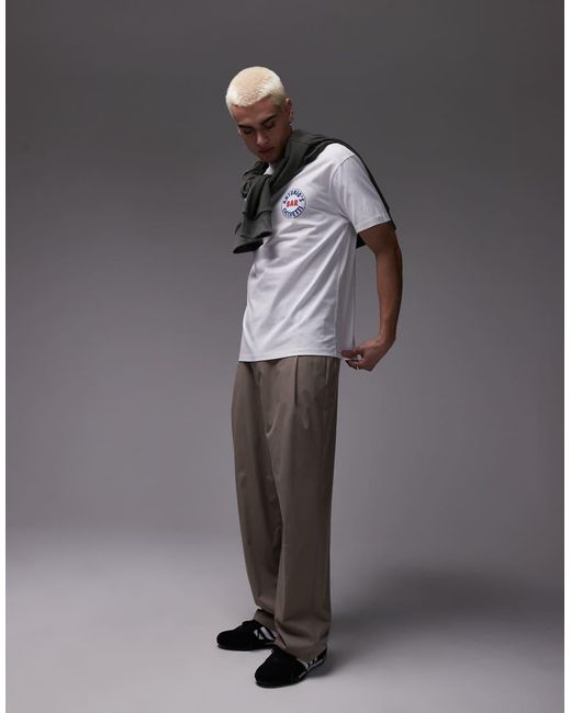 Topman White T-shirt With Antonio's Bar Raised Print for men