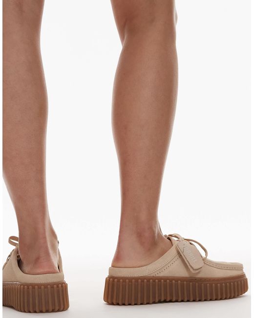 Clarks White Torhill Mule