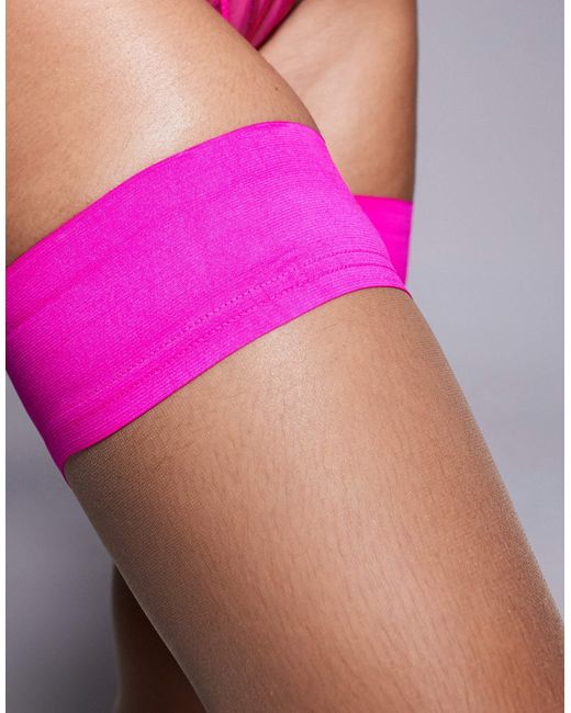 Ann Summers Pink Plain Top Hold Ups