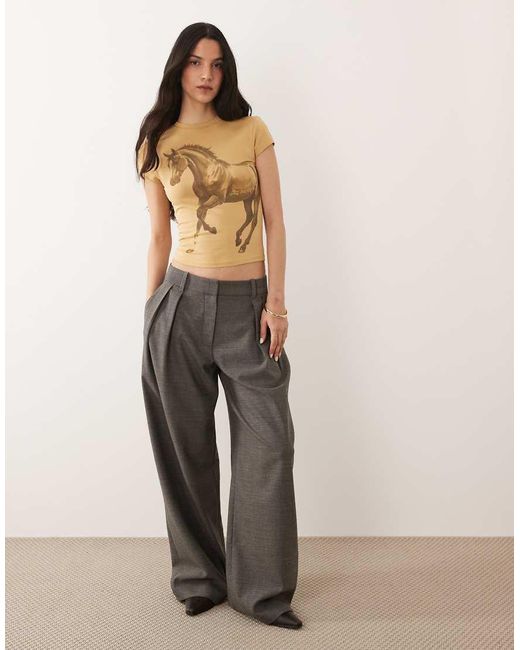 ASOS Brown Short Sleeve Baby Tee With Horse Graphic