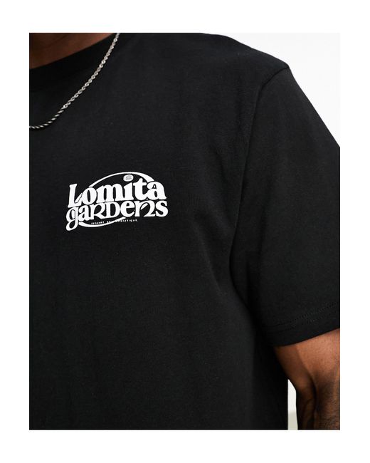 Pull&Bear T-shirt Met Lomita Garden-print in het Black voor heren