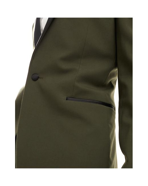 ASOS Green Slim Tuxedo Suit Jacket for men