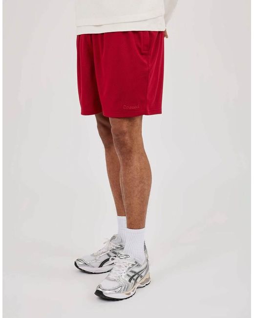 CERNUCCI Red Relaxed Mesh Logo Short for men
