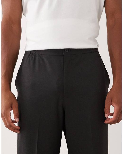 ASOS Black Tailored Comfort Stretch Wide Leg Pants for men