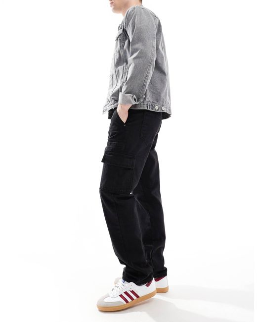 Don't Think Twice Gray Dtt Rigid Straight Fit Cargo Jeans for men