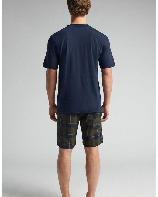 Intimissimi Blue Short Plain-Weave And Cotton Pyjamas for men
