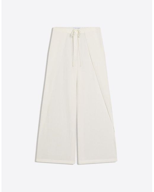 Bershka Gray Wide-leg Rustic Pleated Trousers