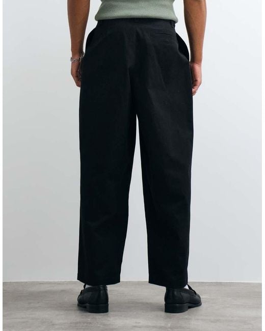 ASOS Black Oversized Tapered Pants for men