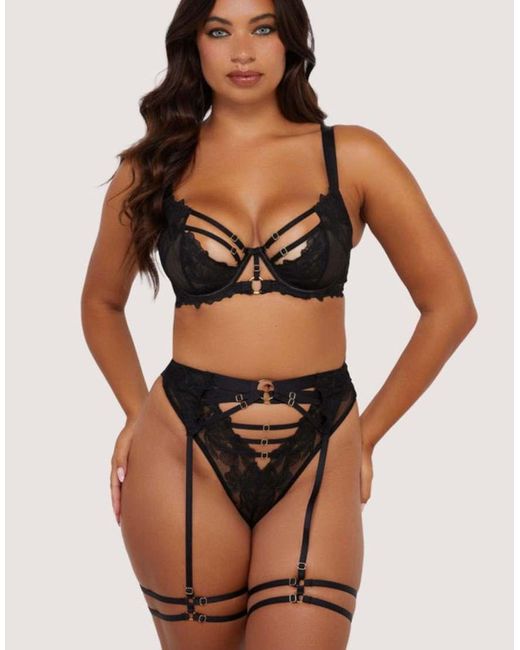 Playful Promises Black Iris Leatherette & Mesh Roll-On Girdle