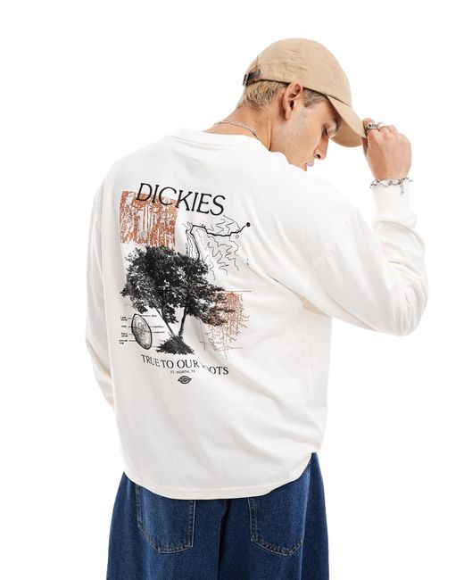 Dickies White Kenbridge Printed Long Sleeved T-shirt for men