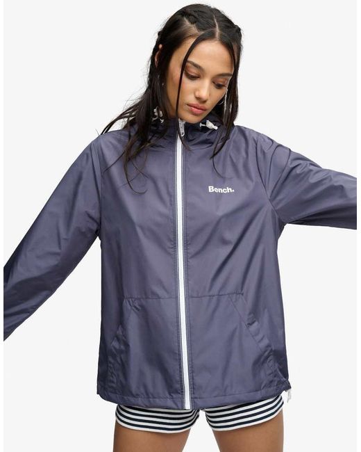 Bench x Superdry & Co Blue Hooded Shell Zip Jacket