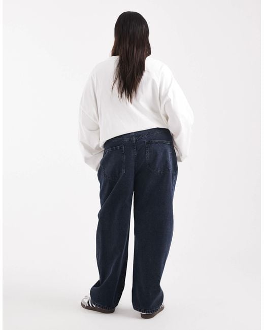 ASOS Blue Asos Design Curve Barrel Leg Jeans