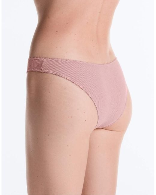 Oysho White 5 Cotton Rib U-cut Brazilian Briefs