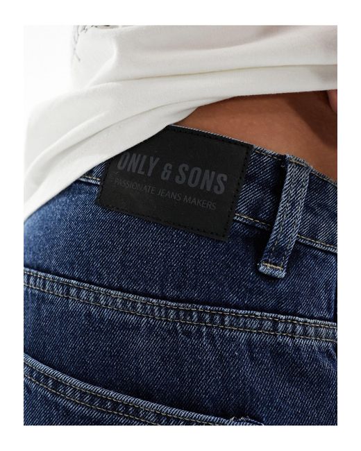 Only & Sons Blue Edge Straight Fit Carpenter Jean for men