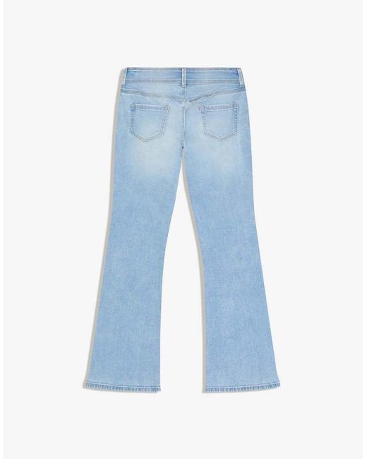Bershka Blue Petite Low Rise Bootcut Jeans