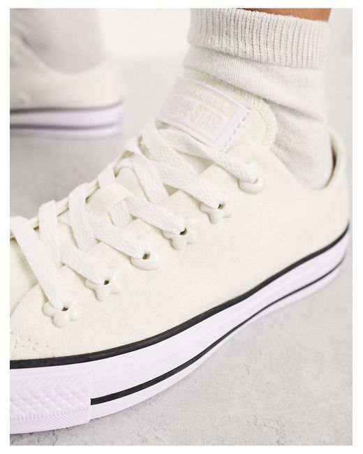 Converse White Chuck Taylor All Star Ox Sneakers With Star Gem