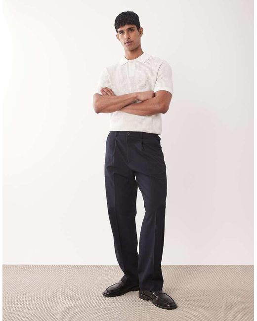 SELECTED Losse Broek in het White voor heren