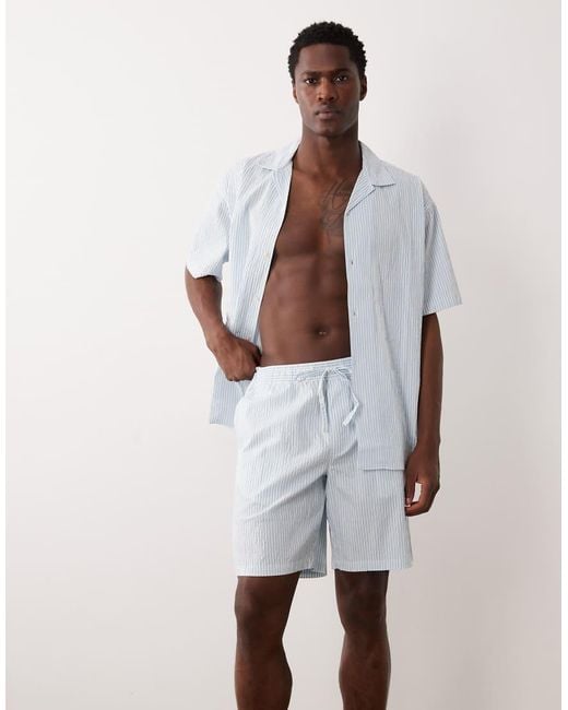 Jack & Jones White Seersucker Shorts for men