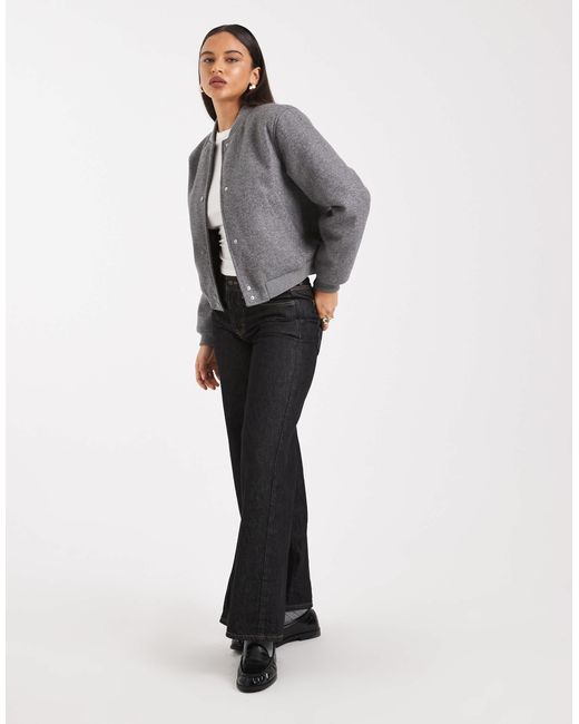 Bomber oversize en feutre - chiné Vero Moda en coloris Gray