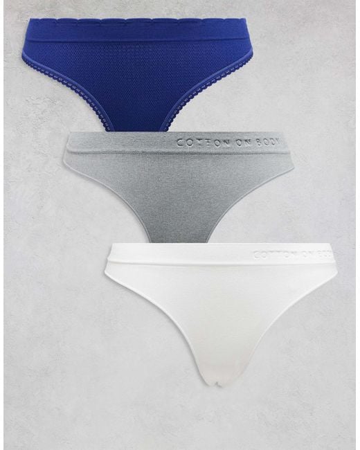 Cotton On Blue – 3er-pack nahtlose tangas