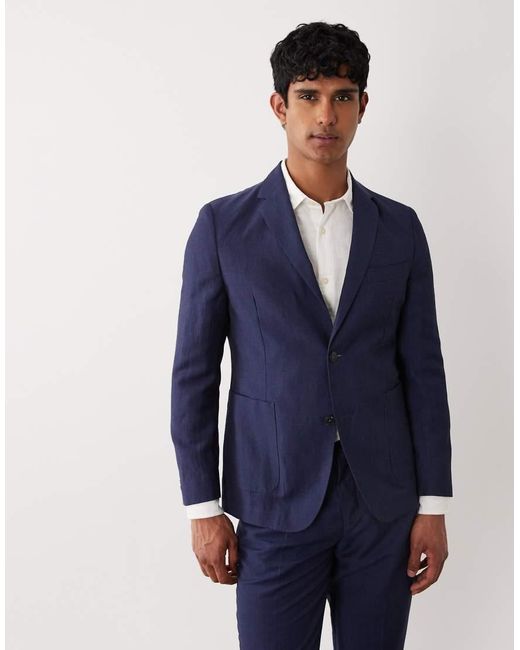 Barbour Blue Willowtree Linen Blend Blazer for men