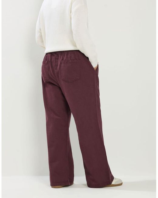 Yours Clothing Red Pull On Wide Leg Jeans