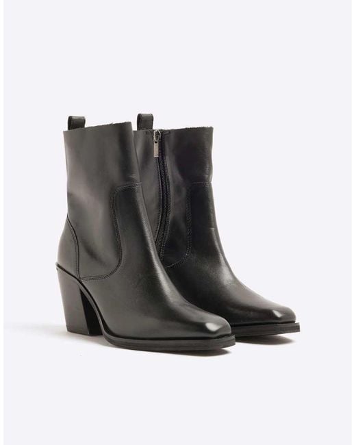 River Island Black Cowboy Boot