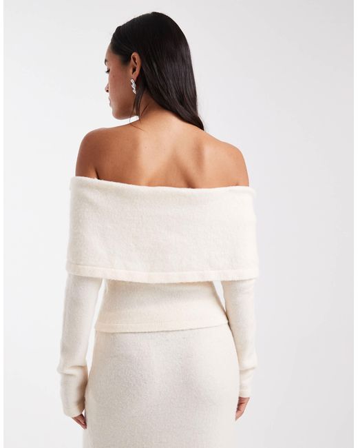4th & Reckless Natural – schulterfreier strickpullover