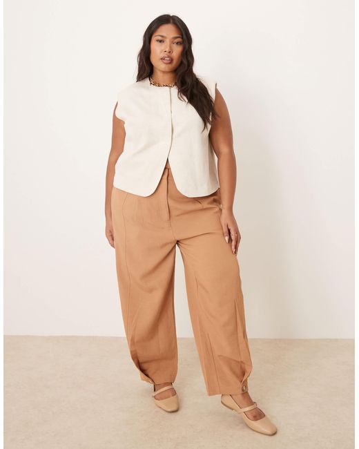 ASOS Natural Curve – elegante hose aus leinen