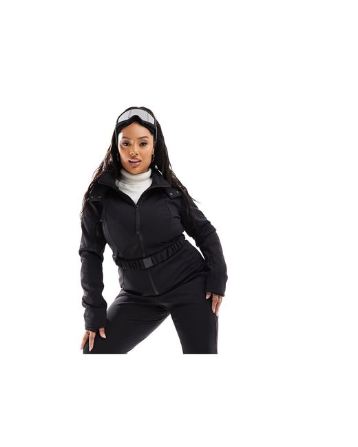 ASOS 4505 Ski Curve Water Repellent Belted Ski Suit With Faux Fur Hood ...