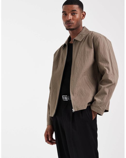 ASOS Natural Check Jacket for men