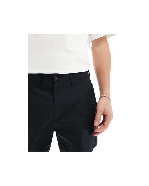 Pantaloncini chino neri piatti sul davanti da 5" di Abercrombie & Fitch in White da Uomo