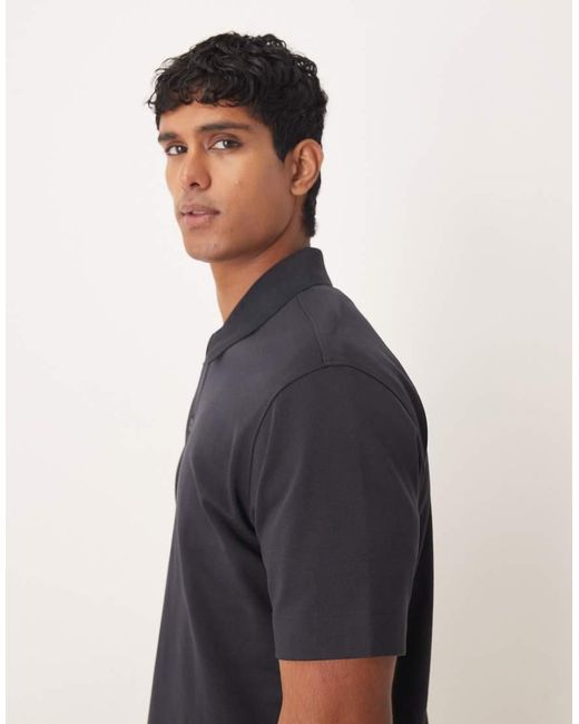 Mango Blue Cotton Mix Polo Top for men