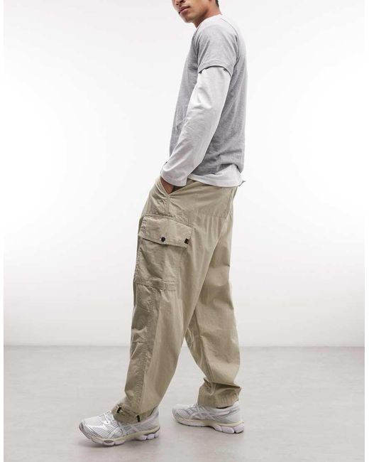 Alpha Industries Gray Cargo Pants With Adjustable Leg toggles for men