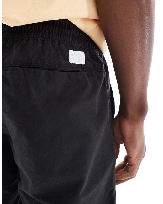 Jack & Jones Black Drawstring Chino Shorts for men