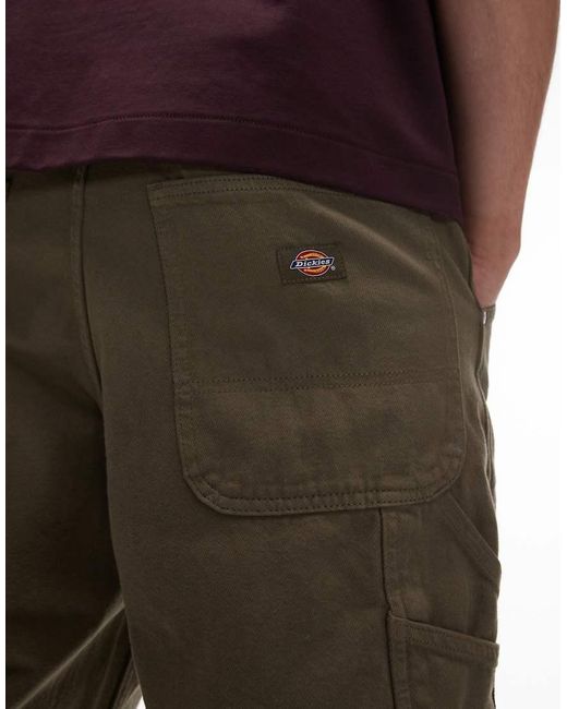 Pantalones Cortos Vaqueros Verde De Estilo Carpintero Y Corte Estándar Garyville De Dickies de hombre de color Green
