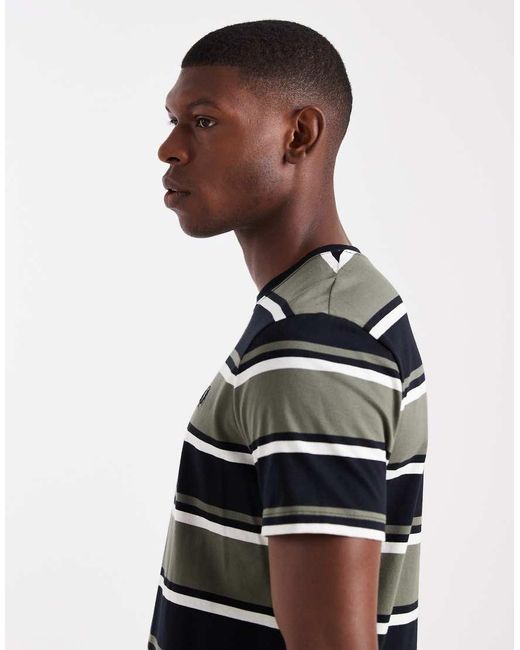 Fred Perry Gray Striped T-shirt for men