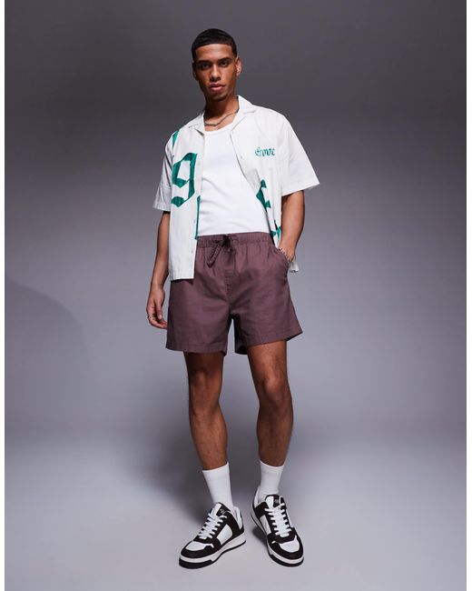 ASOS Blue Shorter Length Linen Blend Shorts for men
