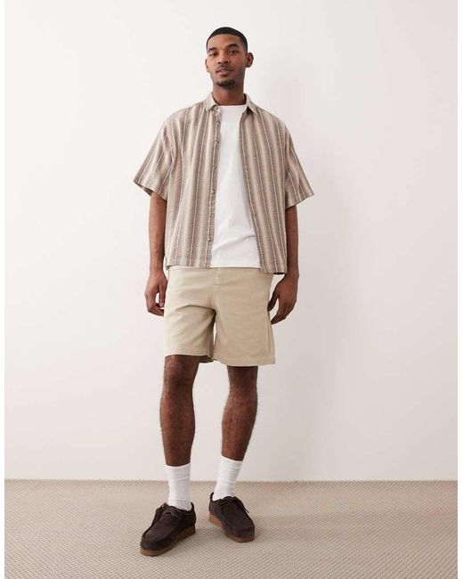 ASOS Natural Mid Length Jort for men