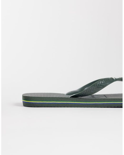 Havaianas Green Brazil Logo Flip Flops