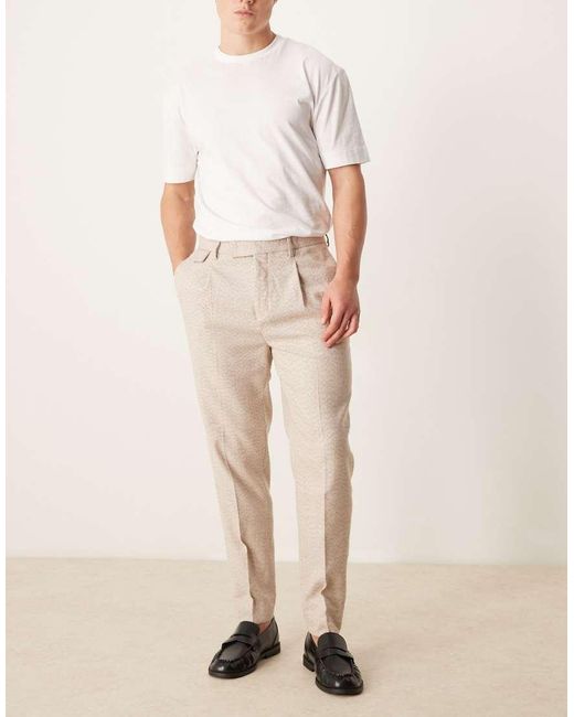 ASOS Nette Broek Van Wolmix Met Toelopende Pasvorm En Muntzakje in het White voor heren