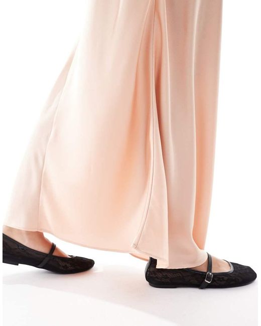 Glamorous White Bias Cut Midi Skirt