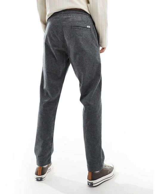 Jack & Jones Gray Tapered Fit Smart Trouser With Drawstring Waist for men