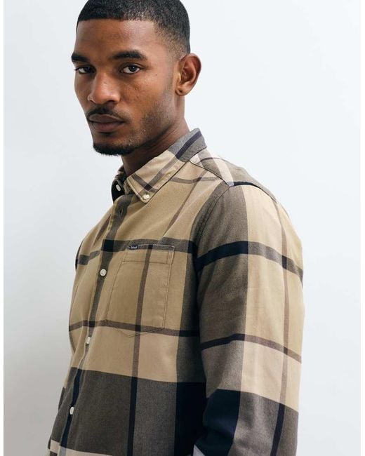 Barbour Natural Dunoon Long Sleeve Tailored Tartan Check Shirt for men